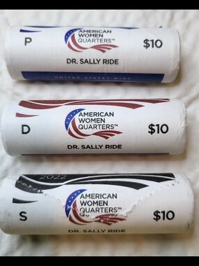 US Mint - Dr. Sally Ride Collectible Quarter Rolls P, S & D